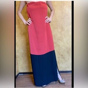 Ann Taylor LOFT strapless Maxi Dress Open Slit NWT Size M